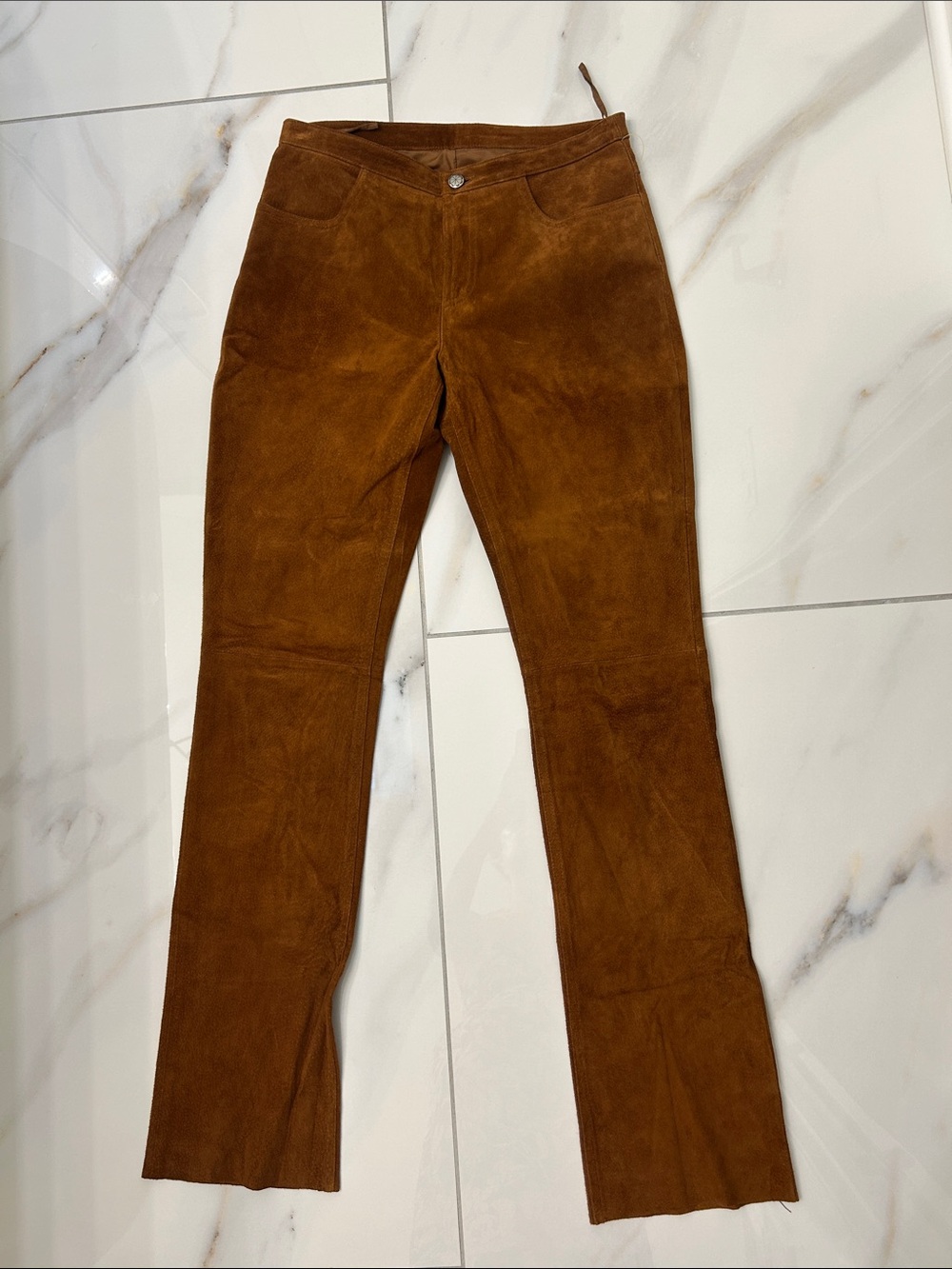 Women's Cripple Creek Vintage Bootcut Suede Pants in Chestnut Brown